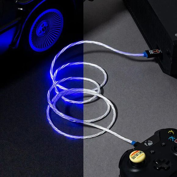 Back To The Future LED Micro USB Cable & Controller Thumb Grips For PS4 XBox One - Picture 2 of 6
